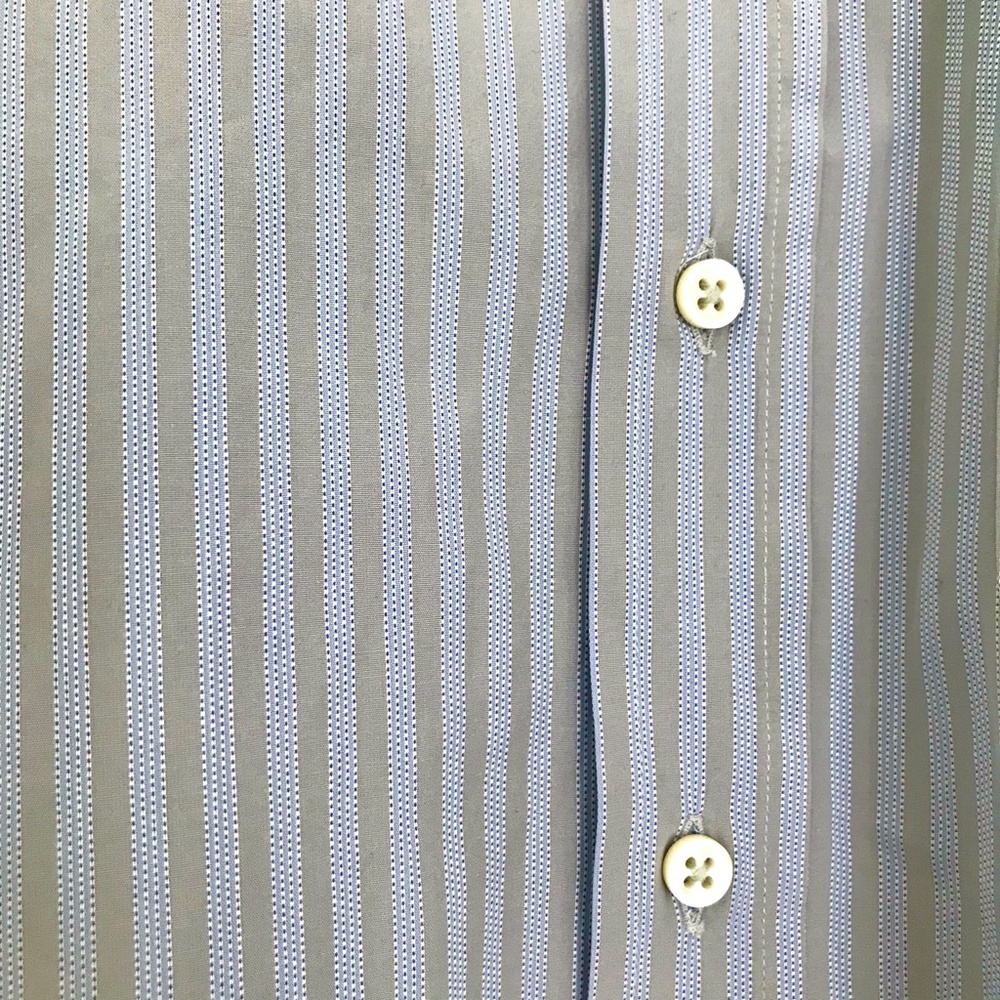 Armani Collezioni Blue/Gray Stripe Shirt- 39/15.5R - Picture 3 of 4